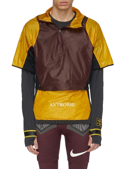 Nike X Undercover 'gyakusou' Colourblock Hooded Layered Half-zip Anorak In  Yellow | ModeSens