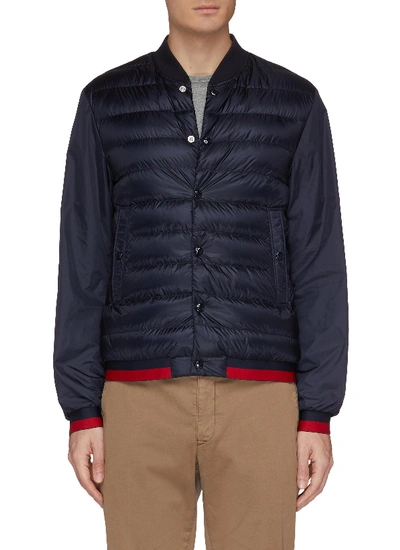 Moncler 'attoub' Down Puffer Front Bomber Jacket In Blue | ModeSens