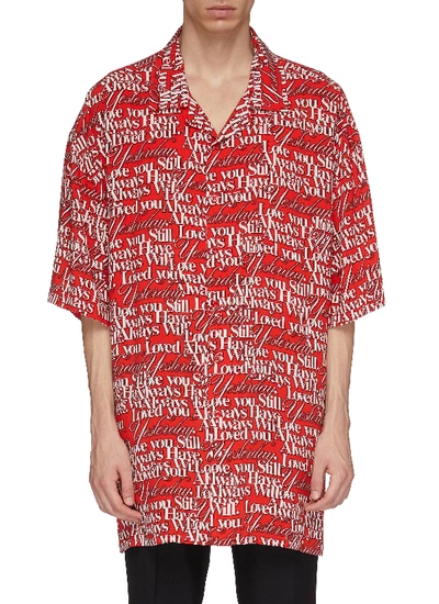 Balenciaga Love Poem Print Oversized Hawaiian Shirt | ModeSens