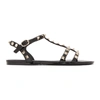 Valentino Rockstud Flat Sole Open Toe Sandals In Black