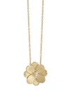 MARCO BICEGO PETALI 18K YELLOW GOLD & DIAMOND SMALL FLOWER PENDANT NECKLACE,CB2434 B Y