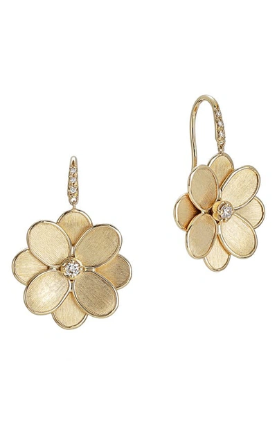 Marco Bicego Petali 18k Yellow Gold & Diamond Flower Earrings