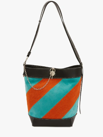 Jw Anderson Diagonal Paneled Keyts Tote In Orange