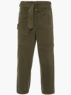 JW ANDERSON MEN'S KHAKI FOLD FRONT UTILITY TROUSERS,TR03019C10257513738738