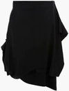 Jw Anderson Asymmetric Skirt With Gathered Cuff In Black