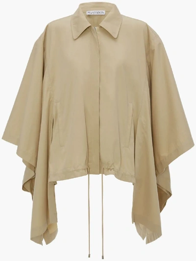 Jw Anderson Draped-sleeve Cape Jacket In Neutrals