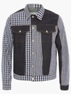 Jw Anderson Gingham Patchwork Denim Jacket In Purple