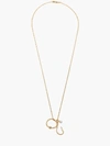JW ANDERSON GOLD HOOK NECKLACE WITH PEARLS,13681498