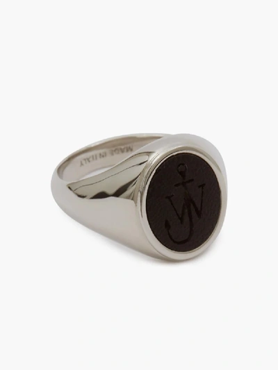 Jw Anderson Logo Signet Ring In Black