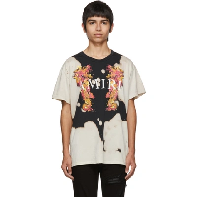 Amiri Dragon And Logo-print Tie-dye Cotton T-shirt In Orange And Red ...