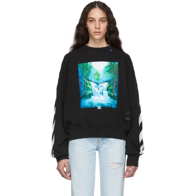 Off-white Black And Multicolor Waterfall Over Sweatshirt In Black Multi
