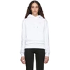 OFF-WHITE OFF-WHITE WHITE AND SILVER DIAG UNFINISHED SLIM HOODIE