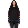 OFF-WHITE OFF-WHITE BLACK BRUSHED MOHAIR DIAG SWEATER