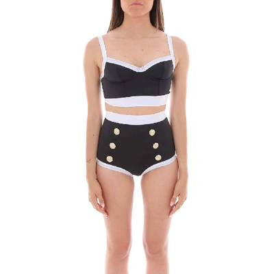 Balmain Logo High-waist Bikini In Multi