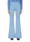 CHLOÉ Contrast topstitching patch pocket twill flared pants
