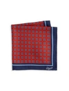 Ermenegildo Zegna Medallion Silk Pocket Square In Red