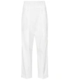 BRUNELLO CUCINELLI HIGH-RISE STRAIGHT WOOL BLEND PANTS,P00404290