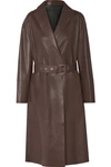 BRUNELLO CUCINELLI REVERSIBLE LEATHER TRENCH COAT