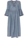 MARNI BOW FRONT DENIM DRESS