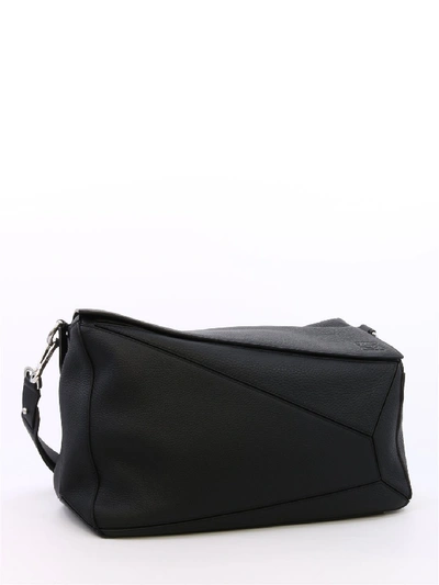 Loewe Extra Large Puzzle Shoulder Bag In Black