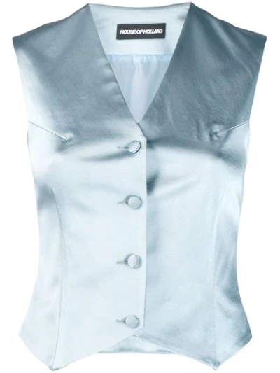 House Of Holland Classic Fitted Waistcoat In Blue
