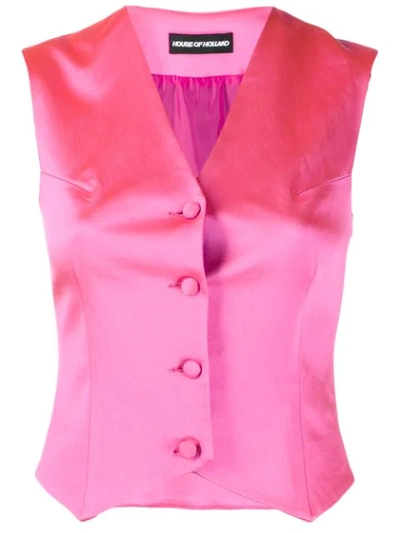 House Of Holland Classic Fitted Waistcoat In Pink