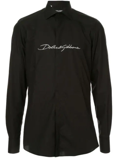 Dolce & Gabbana Logo Shirt In Nero