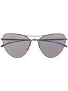 Mykita X Maison Margiela Aviator Sunglasses In Weiss