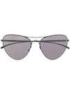 Mykita X Maison Margiela Aviator Sunglasses In Grey