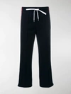 Miu Miu Cropped Track Trousers In Blue