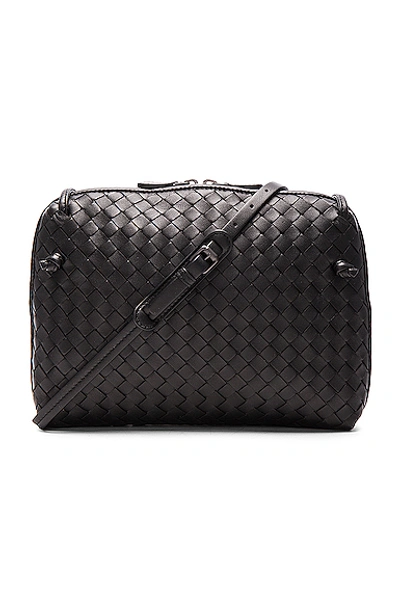 Bottega Veneta Nodini Woven Leather Crossbody Bag - Black In Nero