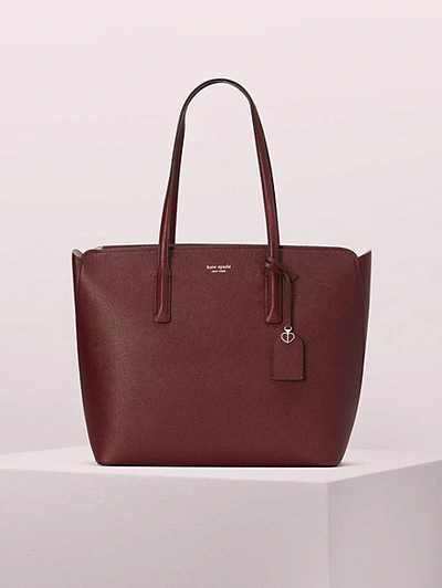 Kate Spade Large Margaux Leather Tote In Cherrywood