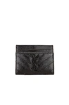 Saint Laurent Monogram Quilted Cardholder In Black