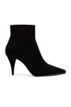 Saint Laurent Kiki Cone-heel Suede Ankle Boots In Black