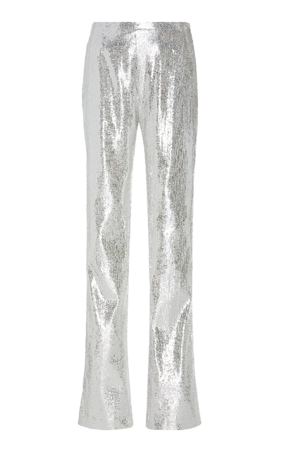 Galvan Ando Sequin-embellished Cady Pants In Silver