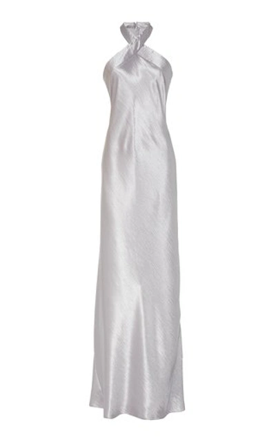 Galvan Women's Eve Silk-satin Gown In Silver