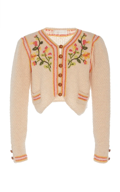 Loveshackfancy Flynn Cropped Cardigan In Neutral