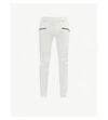 BALMAIN RIBBED-PANEL SLIM-FIT JEANS