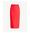 Roland Mouret Arreton High-waist Wool-crepe Pencil Skirt In Red