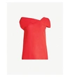 ROLAND MOURET RAYWELL ASYMMETRIC WOOL-CREPE TOP
