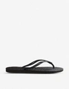 HAVAIANAS HAVAIANAS WOMENS SLIM BLACK LOGO-EMBELLISHED RUBBER FLIP-FLOPS,26462932