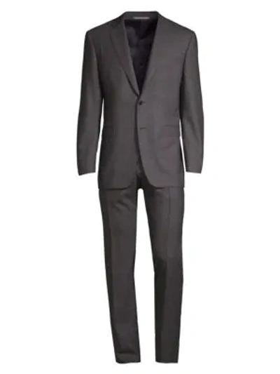 Canali Impeccabile High Performance Fabric Modern-fit Wool Plaid Suit In Purple
