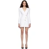 BALMAIN BALMAIN WHITE TWEED CACHE-COEUR SHORT DRESS