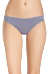 Calvin Klein Form Cotton Thong In Blue Granite