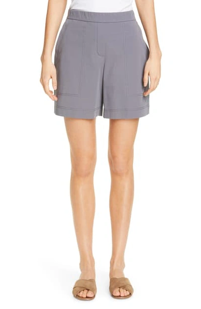 Lafayette 148 Fulton Cotton Shorts In Rock