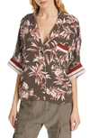 JOIE BAYLEY TROPICAL PRINT STRIPE CONTRAST TOP,19-1-004980-TP02819