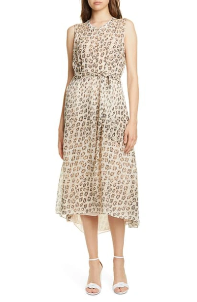 Joie Corrin Leopard-print Sleeveless High-low Dress In Cappuccino