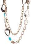 ALEXIS BITTAR HAMMERED LINK & MESH CHAIN NECKLACE,AB92N020