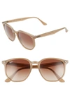 Ray Ban 54mm Gradient Round Sunglasses In Opal Beige/ Brown Gradient