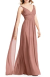 JENNY PACKHAM STREAMER BACK CHIFFON GOWN,JP1027